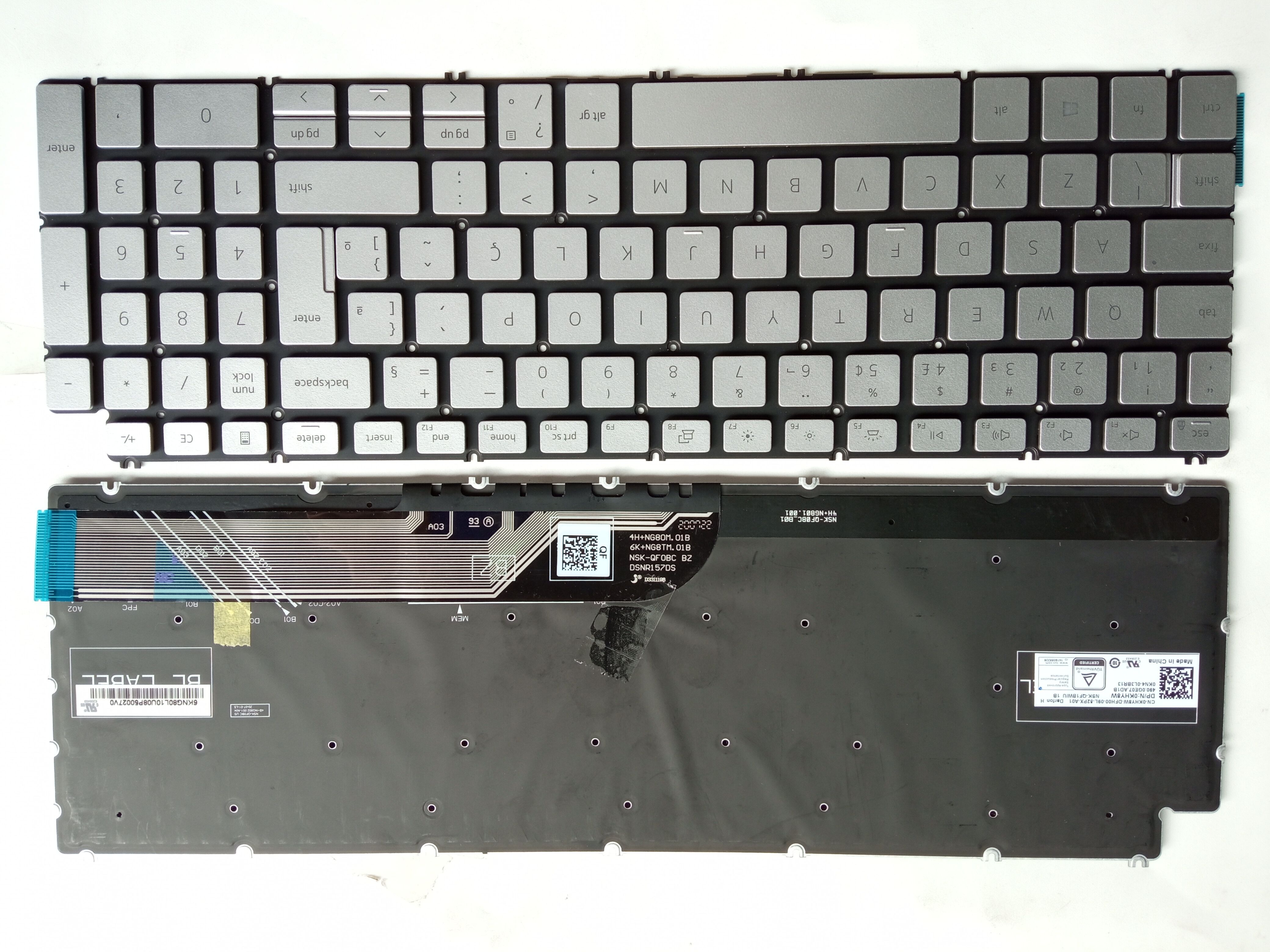 Picture of New Replacement Laptop Keyboard For DELL 7590/7591 SILVER Backlit BR Layout